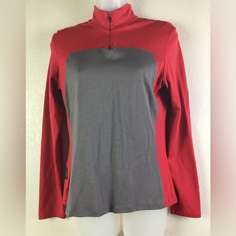 Icebreaker Superfine 190 Women’s Medium 1/4 Zip Sweater Merino Wool Base Layer